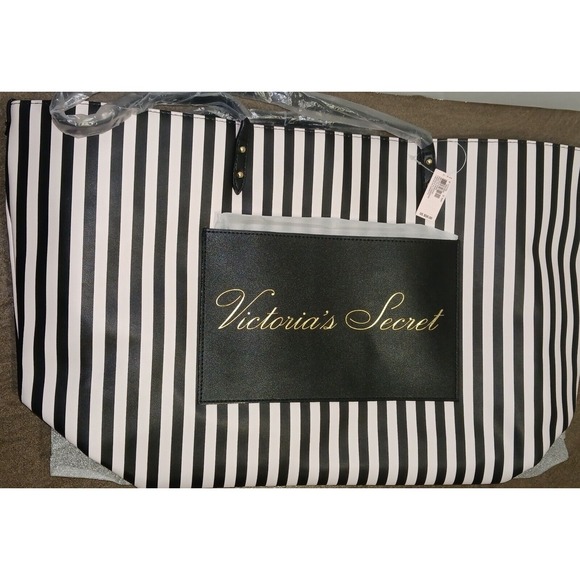 Victoria's Secret Tote Bag, Black & Pink, size 12.5 x 5.5 x 12,‎ W/free Lotion